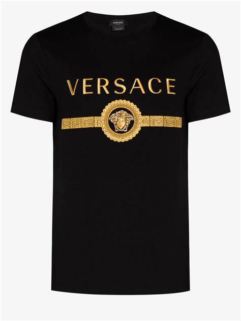 versace logo t shirt black|Versace graphic t shirts.